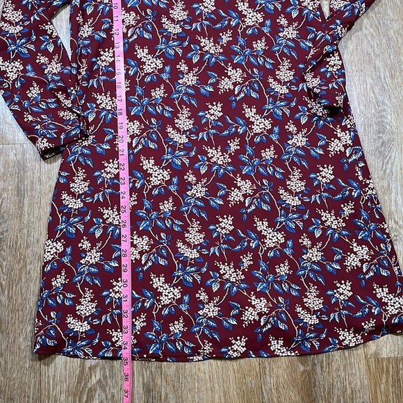 Madewell EUC Floral Dress Button-Back Lined Long Sleeve V-Neck Women's Small S - Picture 10 of 12